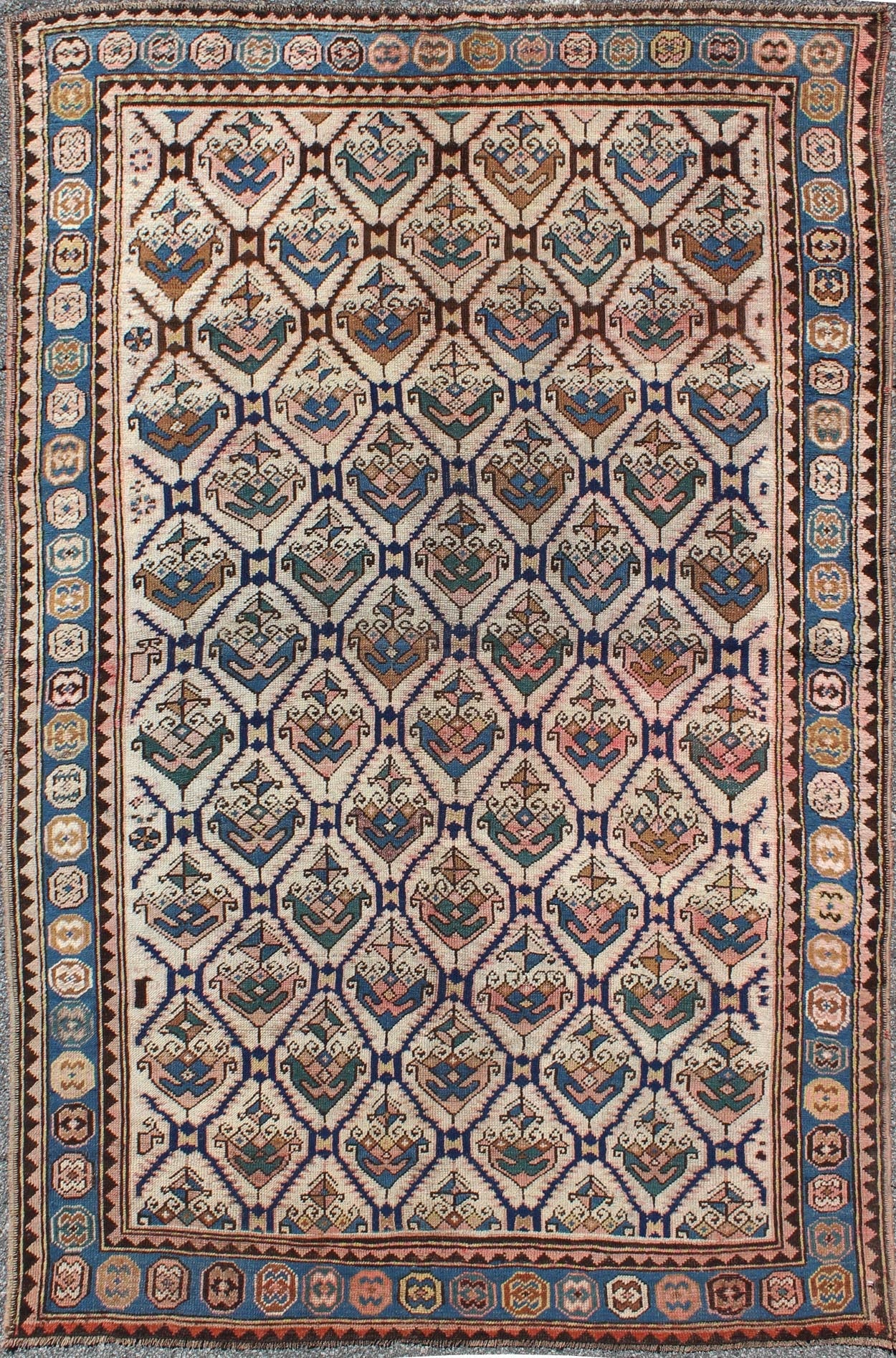 Early 20th Century Antique Karabagh Carpet with All - Over Sub - Geometric Design This stunning antique Karabagh carpet from the early 20th century displays an intricate all - over sub - geometric design. Diamond - shaped patterns are intermixed with deco... - Keivan Woven ArtsS12 - 0520 - 4732Rug