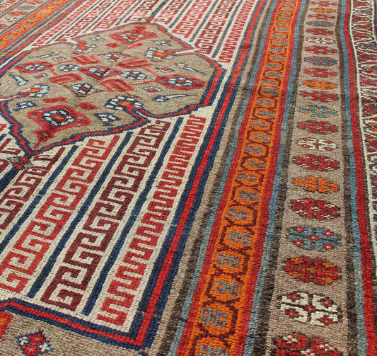 Antique Persian Seneh - Malayer Rug with Intricate Designs and Rich Color Palette Fine Seneh - Malayer rugs are known for their complexity of design and opulent color palettes. This particular piece features an intricate combination of motifs and vi... - Keivan Woven ArtsS12 - 0521 - 5211Rug