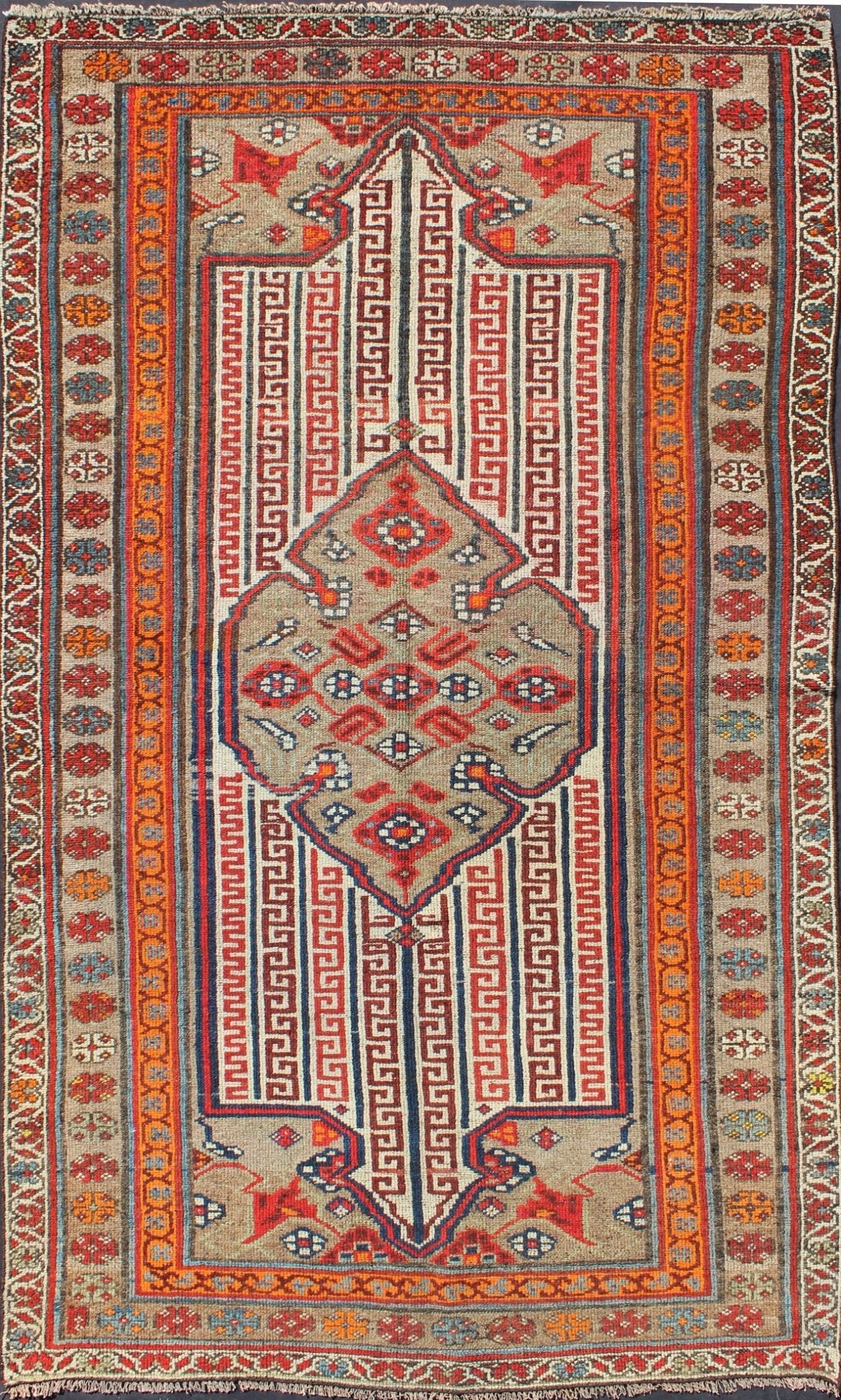Antique Persian Seneh - Malayer Rug with Intricate Designs and Rich Color Palette Fine Seneh - Malayer rugs are known for their complexity of design and opulent color palettes. This particular piece features an intricate combination of motifs and vi... - Keivan Woven ArtsS12 - 0521 - 5211Rug