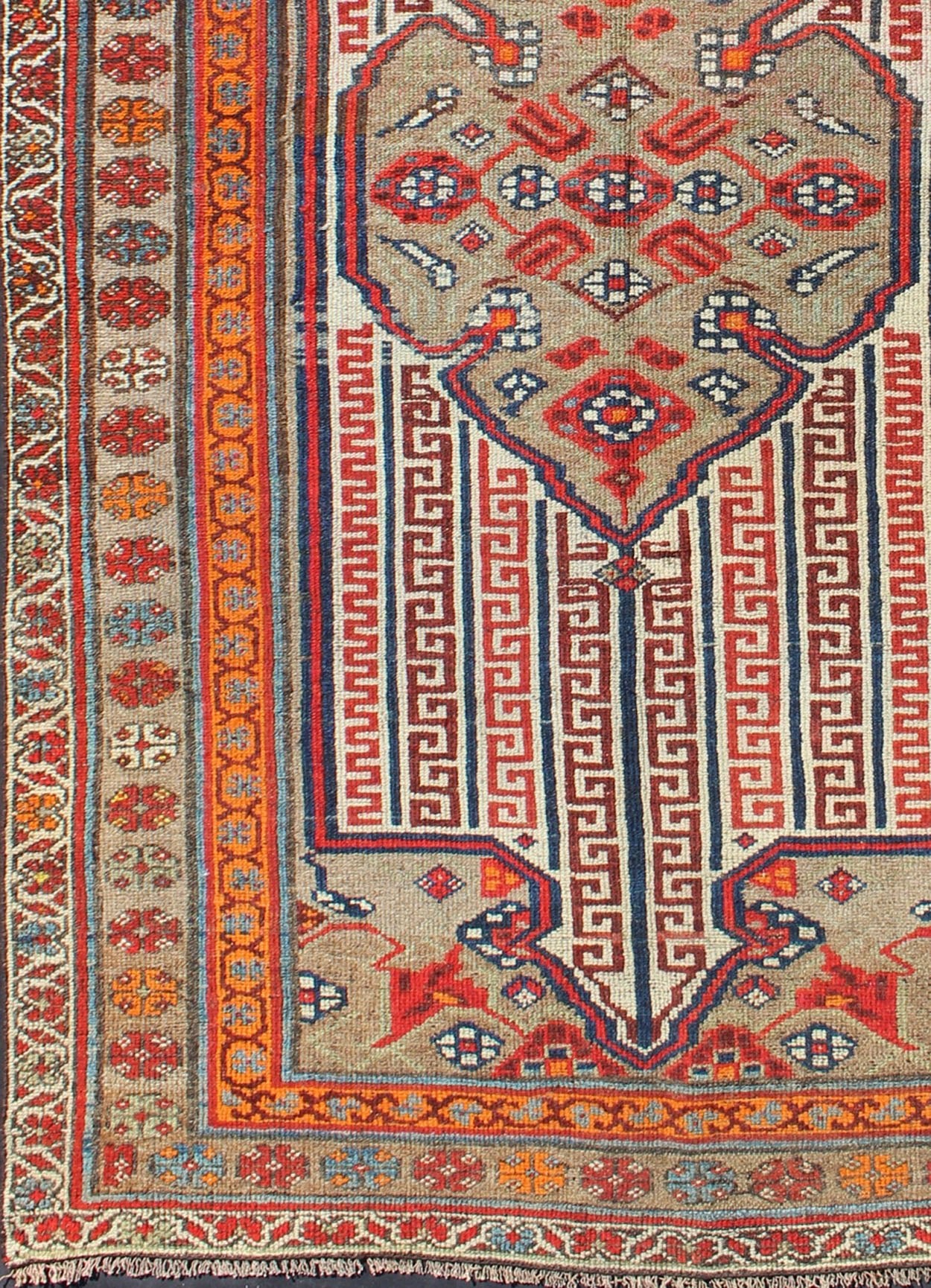 Antique Persian Seneh - Malayer Rug with Intricate Designs and Rich Color Palette Fine Seneh - Malayer rugs are known for their complexity of design and opulent color palettes. This particular piece features an intricate combination of motifs and vi... - Keivan Woven ArtsS12 - 0521 - 5211Rug