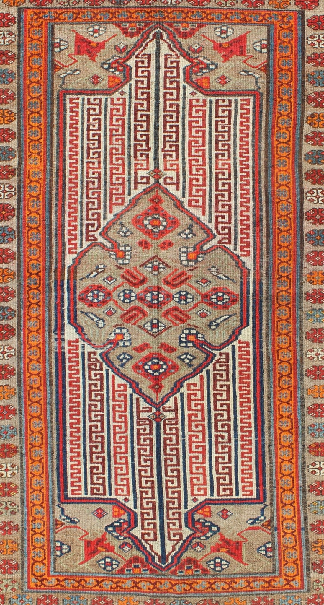Antique Persian Seneh - Malayer Rug with Intricate Designs and Rich Color Palette Fine Seneh - Malayer rugs are known for their complexity of design and opulent color palettes. This particular piece features an intricate combination of motifs and vi... - Keivan Woven ArtsS12 - 0521 - 5211Rug