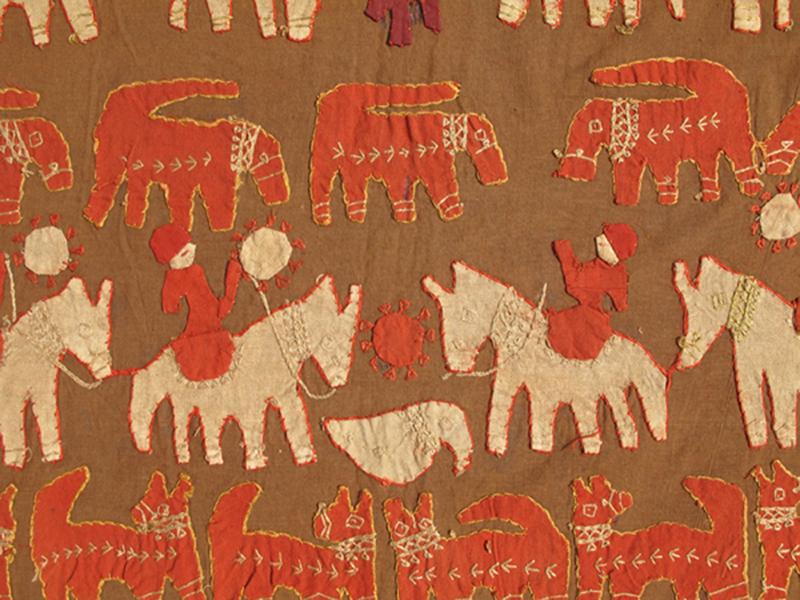 African Textile in Geometric Tribal Motifs in Earth Tones African Rug with Geometric Design Rendered in tribal motifs, animals, people on horse back, rug S12 - 0606, country of origin / type: Morocco / Tribal, circa 1920. Crafted in the early ... - Keivan Woven ArtsS12 - 0606 - 3277Rug