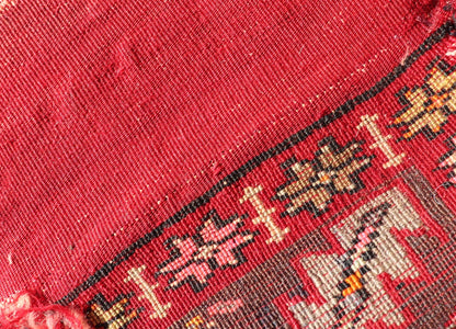 Antique Turkish Sampler Rug with Coral, Yellow and Brown Colors This Turkish rug is rendered in colors of coral, yellow and brown. There is some wear on the edges of this piece, consistent with its age. Measures: 1.0 x 1.7 *This measurement d... - Keivan Woven ArtsS12 - 0706A - 3319Rug