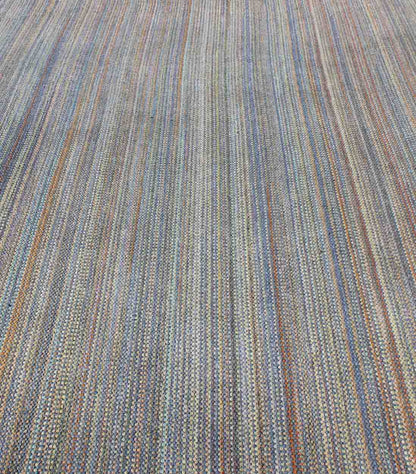 Large Vintage American Rug Braided in Multi - Colored. Measures: 8'5 x 11'2 This large American braided rug features a unique color palette coupled with a fine demonstration of American weaving. The tones of each stripe come together to p... - Keivan Woven ArtsS12 - 0708 - 3329Rug