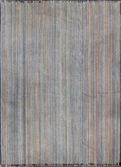 Large Vintage American Rug Braided in Multi - Colored. Measures: 8'5 x 11'2 This large American braided rug features a unique color palette coupled with a fine demonstration of American weaving. The tones of each stripe come together to p... - Keivan Woven ArtsS12 - 0708 - 3329Rug