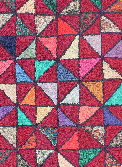 Checkerboard Vintage American Hooked Rug With Geometric Designs. checkerboard vintage American hooked rug with geometric designs, rug S12 - 0909, country of origin / type: United States / Hooked, circa 1940 Ingenious in style, color and compos... - Keivan Woven ArtsS12 - 0909 - 3666Rug