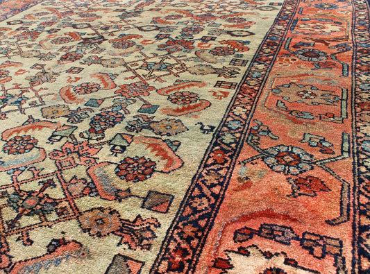 Antique Persian Malayer rug with all - over sub - geometric design in red and blue, rug s12 - 1103, country of origin / type: Iran / Malayer, circa 1920 This amazing antique Malayer rug from early 20th century, circa 1920, Iran was handwoven and bears... - Keivan Woven ArtsS12 - 1103 - 3752Rug