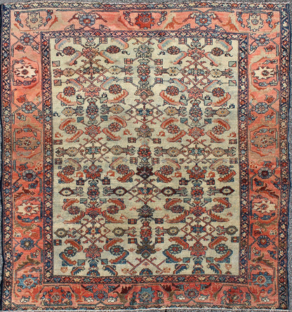 Antique Persian Malayer rug with all - over sub - geometric design in red and blue, rug s12 - 1103, country of origin / type: Iran / Malayer, circa 1920 This amazing antique Malayer rug from early 20th century, circa 1920, Iran was handwoven and bears... - Keivan Woven ArtsS12 - 1103 - 3752Rug
