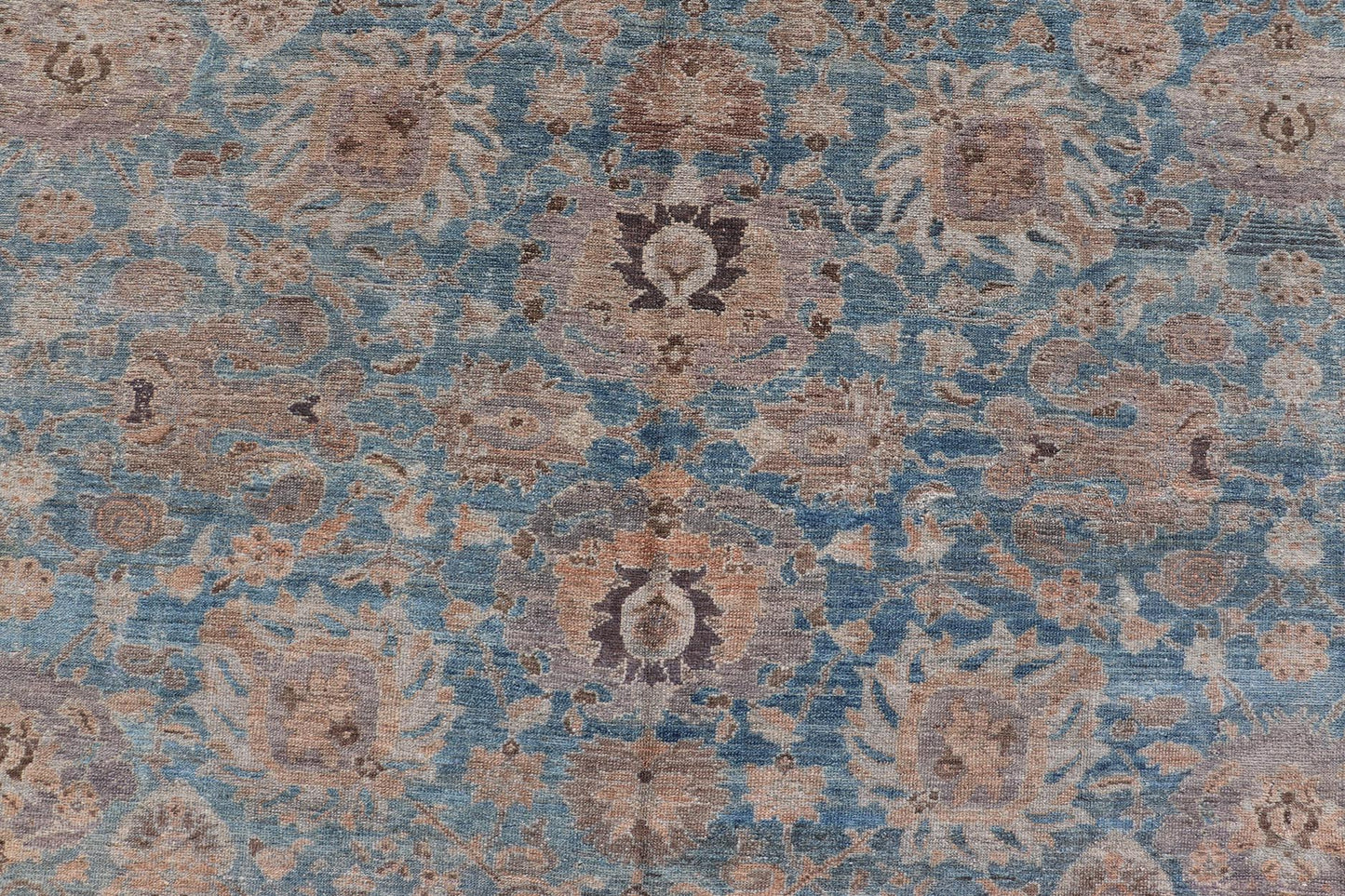 All - Over Light Blue Floral Antique Persian Hamadan Rug with Earthy Tones. Keivan Woven Arts: rug S12 - 1201 - 15482; All - over Blue to Light Blue Floral Persian Hamadan rug with Earthy tones. Measures: 11'9 x 14'8 This antique persian Hamadan display... - Keivan Woven ArtsS12 - 1201 - 15482 - 3954Rug