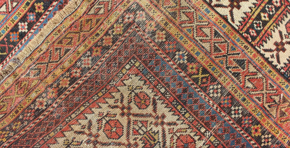 Antique Shirvan Prayer Rug with All - Over Floral Design and Geometric Borders. Keivan Woven Arts / rug S12 - 1208, country of origin / type: Caucus / Caucasian, circa 1890 Measures: 3'2 x 3'11. This colorful floral - design antique Caucasian Shirvan p... - Keivan Woven ArtsS12 - 1208 - 5355Rug