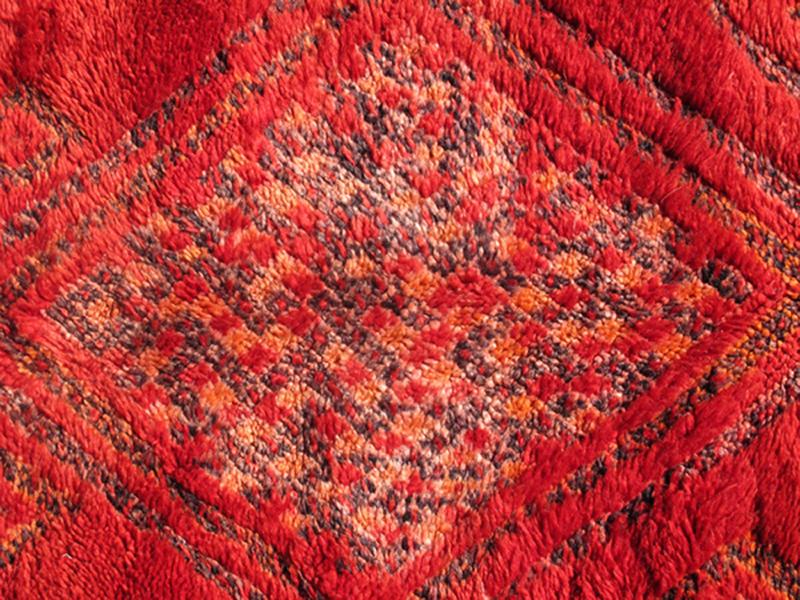 Vintage Moroccan Rug with Red Diamond Pattern and Zig - Zag Design Made in the high Atlas Mountains, this beautiful vintage Mid - Century Moroccan rug from the 1950s features an all - over diamond pattern and zig - zag design. The plush wool was dyed a ... - Keivan Woven ArtsSK - 18854 - 4002Rug