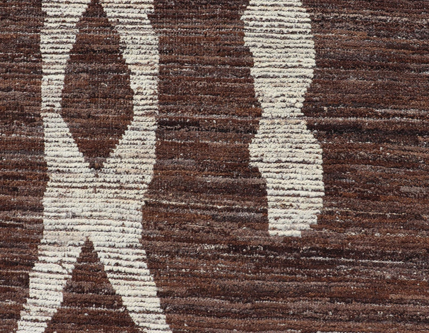 Modern Casual Afghan Tribal rug in Wool with Abstract Design in Browns and Ivory. Keivan Woven Arts; rug SNK - 1148 Country of Origin: Afghanistan Type: Modern Casual Design: Abstract, Sub - Geometric. Measures: 10'5 x 13'8 This attractive mo... - Keivan Woven ArtsSNK - 1148 - 21427Rug