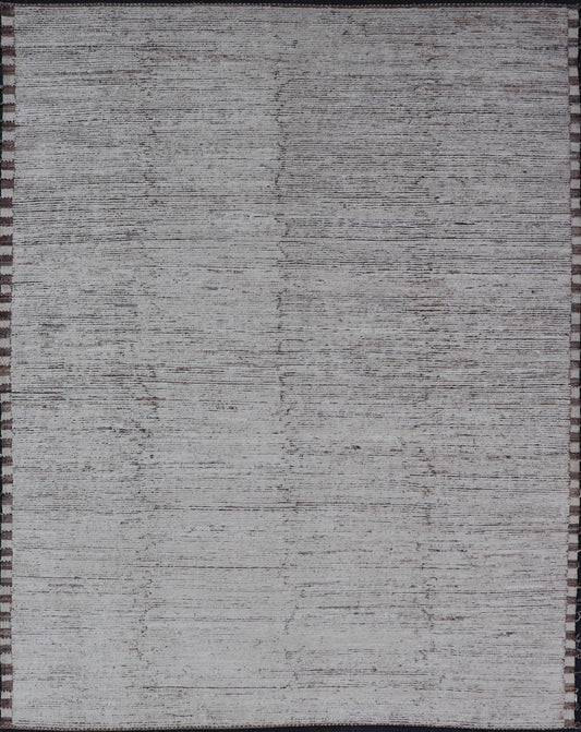 Minimalist Modern with Solid Off White Background in Textures Wool. As part of our modern casual collection, this distressed modern rug with Solid design is inspired by Moroccan rugs. The textured pile is white and off white wool and underneath the ... - Keivan Woven ArtsSNK - 1359 - 21505Rug