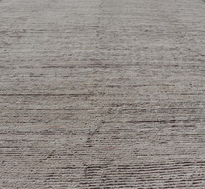 Minimalist Modern with Solid Off White Background in Textures Wool. As part of our modern casual collection, this distressed modern rug with Solid design is inspired by Moroccan rugs. The textured pile is white and off white wool and underneath the ... - Keivan Woven ArtsSNK - 1359 - 21505Rug