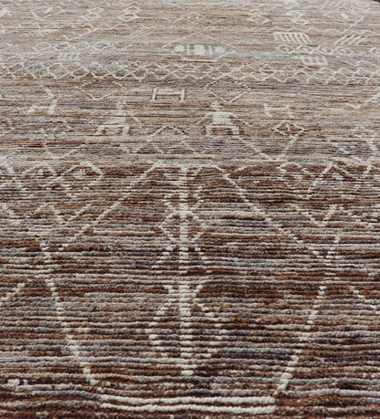 Moroccan Style Distressed Modern Rug in Diamond Design in Earthy Tones. Keivan Woven Arts; rug SNK - 1864, country of origin / type: Afghanistan / Modern Casual, circa early - 21th century. Measures: 6'5 x 9'4 This modern casual tribal rug has been ... - Keivan Woven ArtsSNK - 1864 - 23151