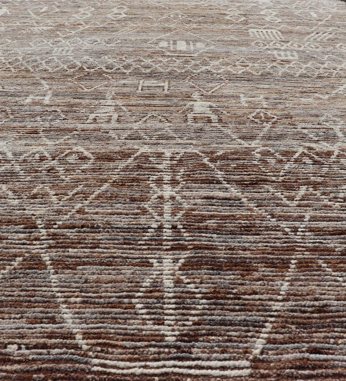 Moroccan Style Distressed Modern Rug in Diamond Design in Earthy Tones. Keivan Woven Arts; rug SNK - 1864, country of origin / type: Afghanistan / Modern Casual, circa early - 21th century. Measures: 6'5 x 9'4 This modern casual tribal rug has been ... - Keivan Woven ArtsSNK - 1864 - 23151Rug