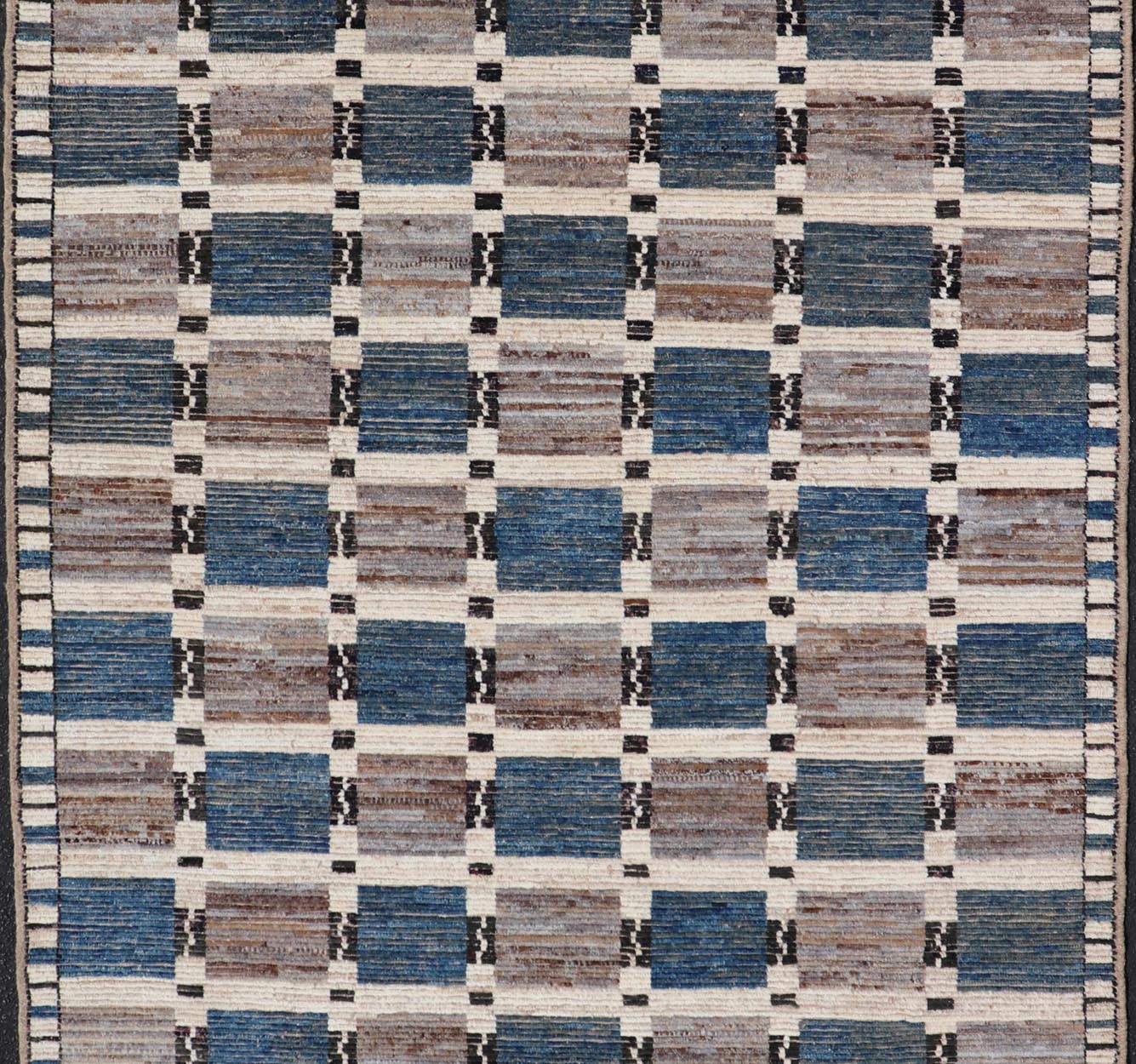 Modern Rug in Wool with Sub - Geometric Modern Tribal Design in Multicolor. Keivan Woven Arts / rug SNK - 2295, country of origin / type: Afghanistan / Modern Casual, circa Early - 21th Century. Measures: 6'9 x 9'10 This modern casual rug has been hand... - Keivan Woven ArtsSNK - 2295 - 24318Rug