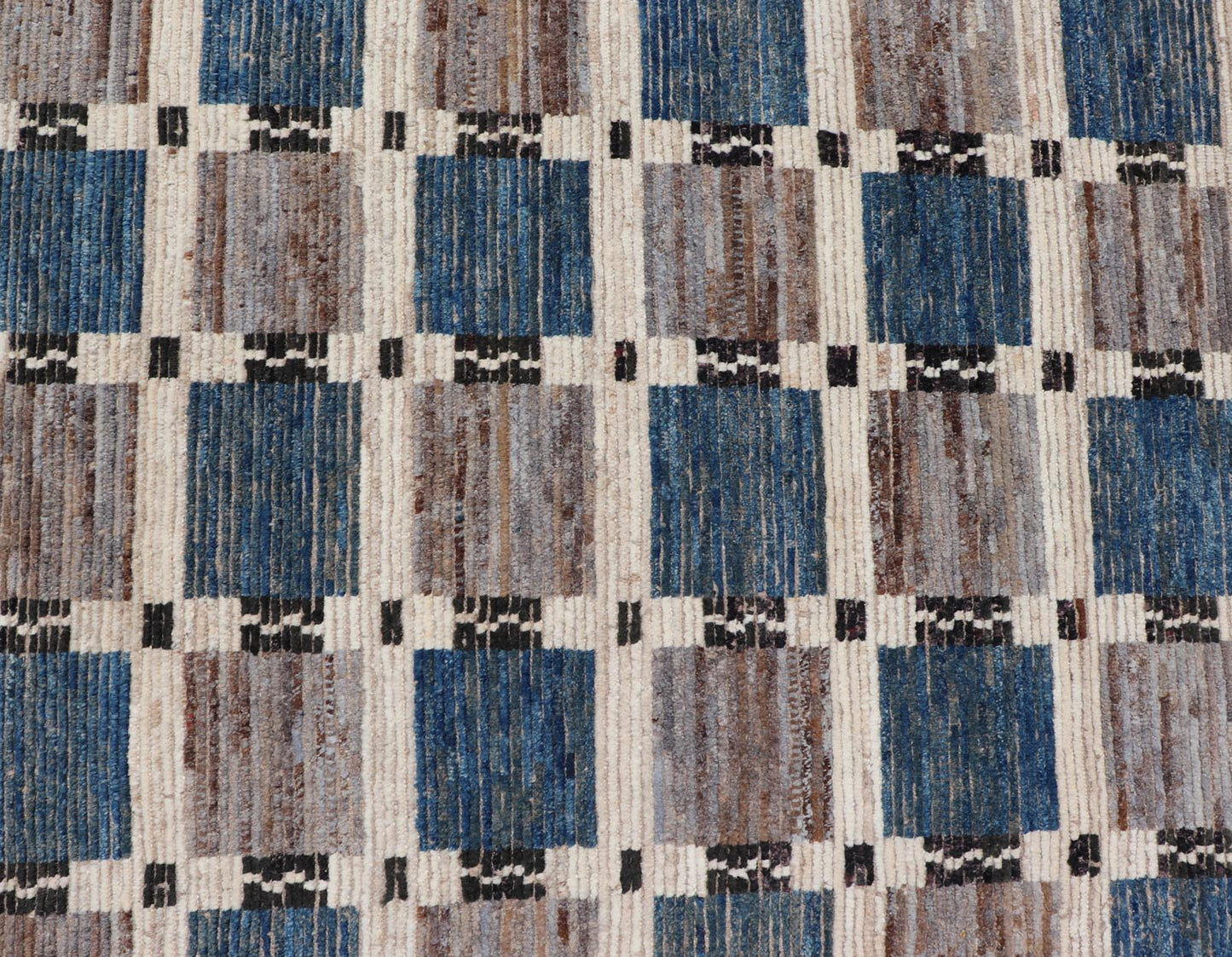 Modern Rug in Wool with Sub - Geometric Modern Tribal Design in Multicolor. Keivan Woven Arts / rug SNK - 2295, country of origin / type: Afghanistan / Modern Casual, circa Early - 21th Century. Measures: 6'9 x 9'10 This modern casual rug has been hand... - Keivan Woven ArtsSNK - 2295 - 24318Rug