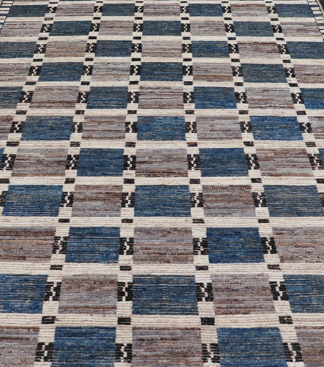 Modern Rug in Wool with Sub - Geometric Modern Tribal Design in Multicolor. Keivan Woven Arts / rug SNK - 2295, country of origin / type: Afghanistan / Modern Casual, circa Early - 21th Century. Measures: 6'9 x 9'10 This modern casual rug has been hand... - Keivan Woven ArtsSNK - 2295 - 24318Rug