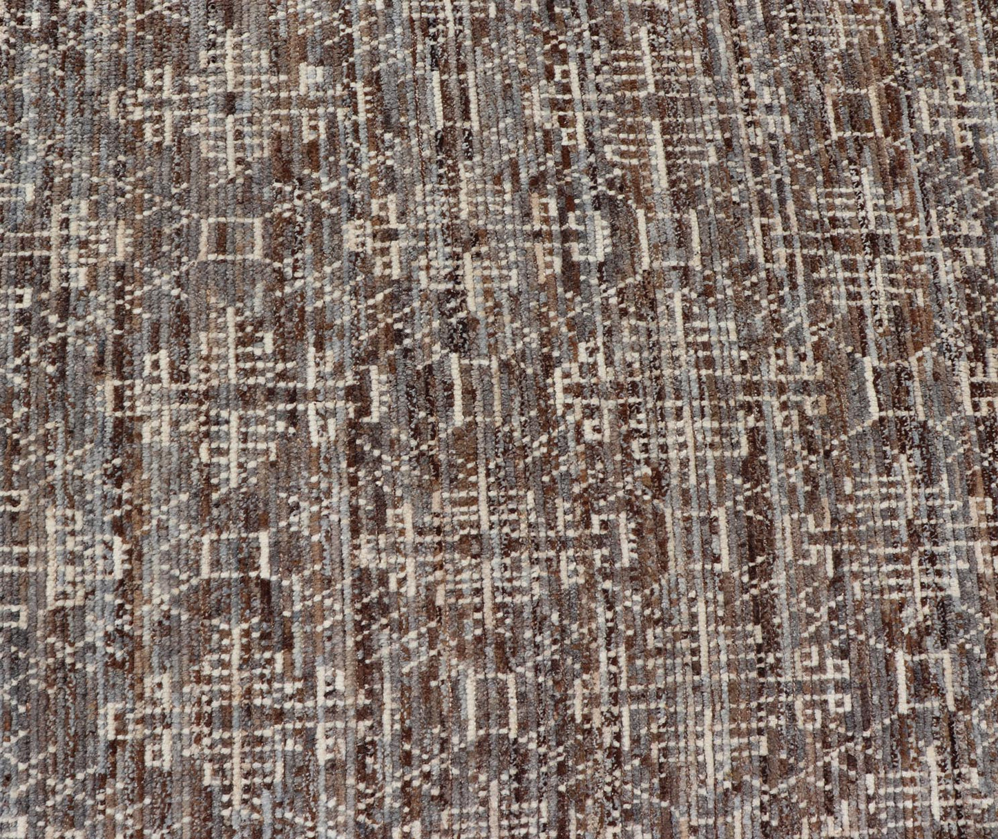 Modern Rug in Wool with All - Over Geometric Tribal Design in Brown and Ivory. Keivan Woven Arts /rug SNK - 2307, country of origin / type: Afghanistan / Modern Casual, circa Early - 21th Century. Measures: 6'10 x 9'7 The rug features a modern all - ov... - Keivan Woven ArtsSNK - 2307 - 24324Rug