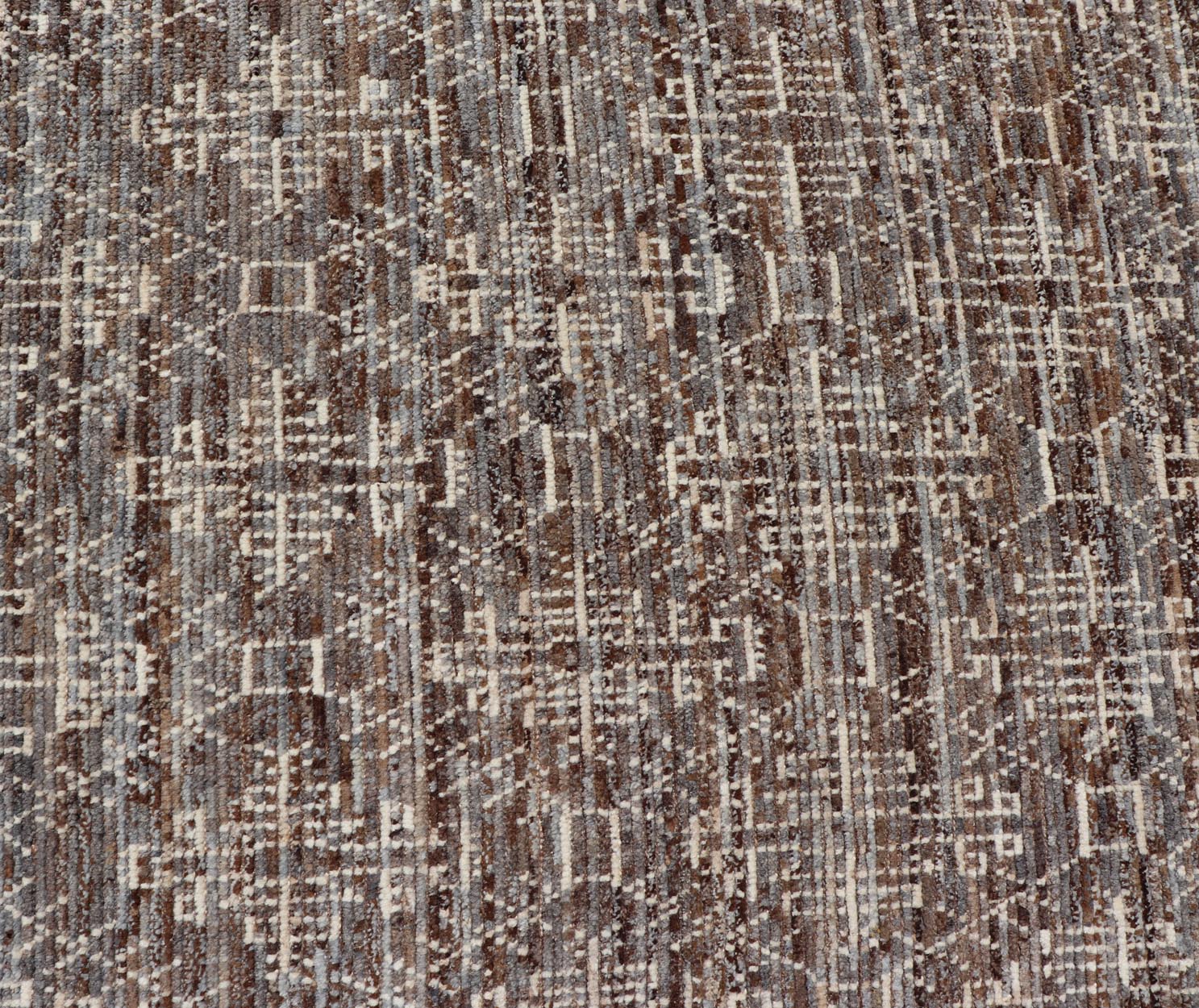 Modern Rug in Wool with All - Over Geometric Tribal Design in Brown and Ivory. Keivan Woven Arts /rug SNK - 2307, country of origin / type: Afghanistan / Modern Casual, circa Early - 21th Century. Measures: 6'10 x 9'7 The rug features a modern all - ov... - Keivan Woven ArtsSNK - 2307 - 24324Rug