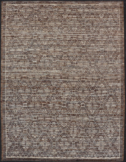 Modern Rug in Wool with All - Over Geometric Tribal Design in Brown and Ivory. Keivan Woven Arts /rug SNK - 2307, country of origin / type: Afghanistan / Modern Casual, circa Early - 21th Century. Measures: 6'10 x 9'7 The rug features a modern all - ov... - Keivan Woven ArtsSNK - 2307 - 24324Rug