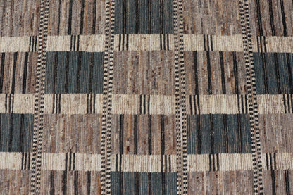 Modern Casual Design Tribal Rug with Checkered Pattern in Teal, Cream, and Brown. Keivan Woven Arts / rug SNK - 2313, country of origin / type: Afghanistan / Modern Measures: 5'11 x 9'1 This classic natured Moroccan design rug represents modern cas... - Keivan Woven ArtsSNK - 2313 - 24330Rug