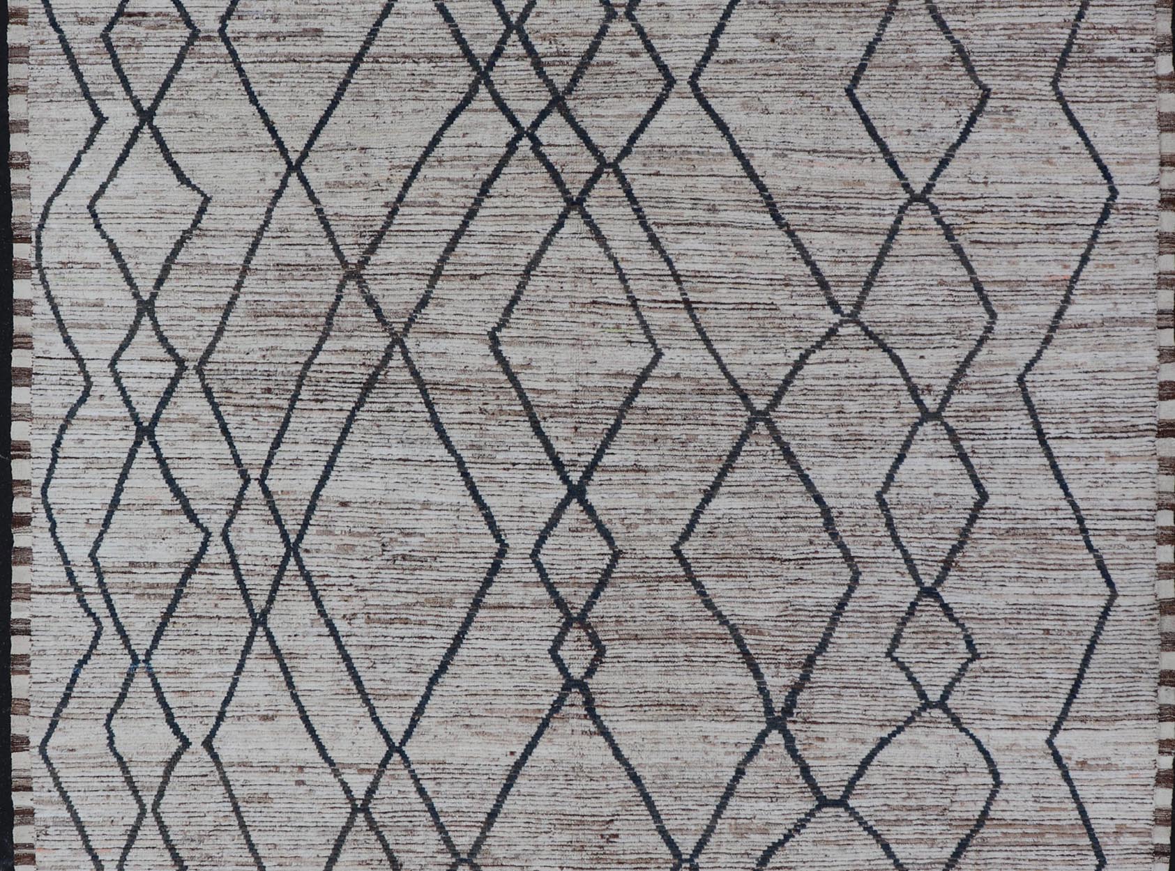 Modern Causal Tribal Rug in Wool with Free Flowing Design in Cream and Blue's. Keivan Woven Arts; rug SNK - 2400, country of origin / type: Afghanistan / Modern Casual, circa Early - 21th Century. Measures: 9'8 x 11'6 This modern casual tribal Moroc... - Keivan Woven ArtsSNK - 2400 - 24384Rug