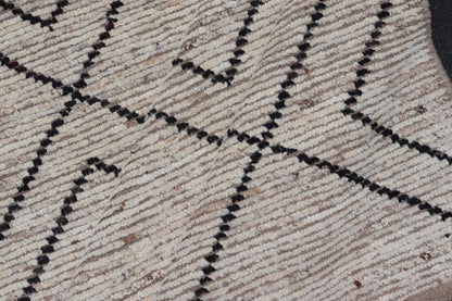 Large Modern Moroccan Rug With Tribal Diamond Design in Cream and Charcoal. Keivan Woven Arts / rug SNK - 2419, country of origin / type: Afghanistan / Modern Casual, circa Early - 21th Century. Measures: 13'6 x 15'10 This modern casual tribal rug h... - Keivan Woven ArtsSNK - 2419 - 24402Rugs