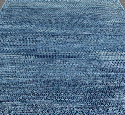 Mamluk Rug with All - Over Ottoman Design in Navy Blue, Blue and Charcoal. Keivan Woven Arts / rug SNK - 2558, country of origin / type: Afghan / Mamluk. Measures: 8'11 x 11'8 this marvelous Mamluk rug displays an Ottoman Design rendered in charcoa... - Keivan Woven ArtsSNK - 2558 - 24348Rugs
