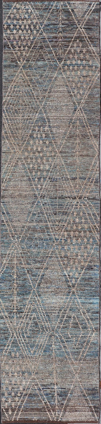 Keivan Woven Arts Modern long Runner in All - Over Tribal Design Keivan Woven Arts Modern Long distressed Moroccan Runner in All - Over Tribal Design Measures: 3'3 x 15'11 Keivan Woven Arts Modern Runner in All - Over Tribal Design. rug... - Keivan Woven ArtsSNK - 3809 - 27676Rug