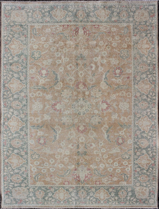 Stylized Antique Turkish Sivas Rug with Tan Background and Ivory, Gray Motifs kwarugs Stylized antique Turkish Sivas rug with tan background and ivory, grey motifs, rug sus - 1803 - 147, country of origin / type: Turkey / Sivas, circa 1910 S... - Keivan Woven ArtsSUS - 1803 - 147 - 9625Rug