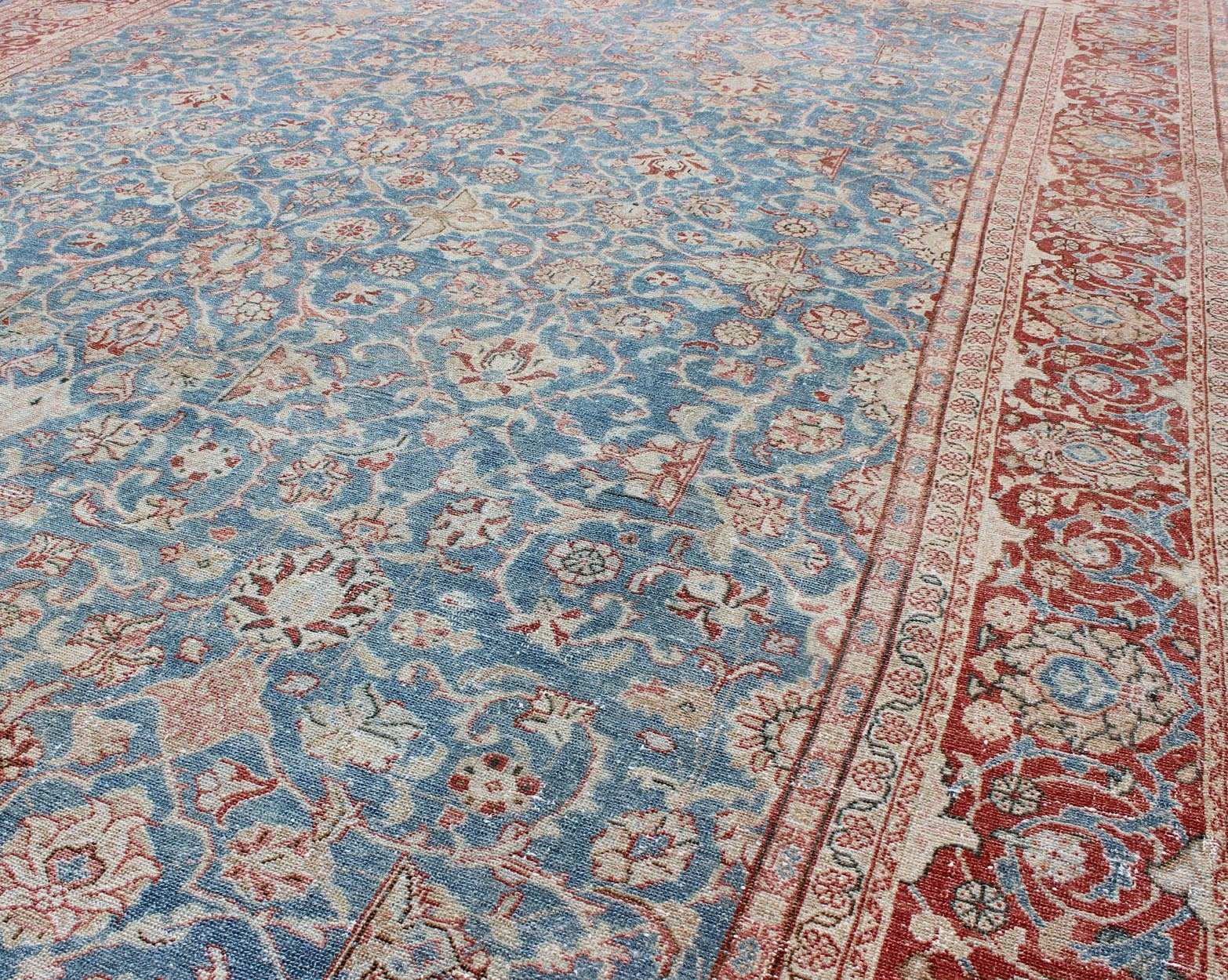 Blue and gray antique Persian Malayer rug with all - over design and ornate borders, rug sus - 1803 - 93, country of origin / type: Iran / Malayer, circa 1910 This antique Persian Malayer rug was handwoven in the early 20th century (circa 1910) and be... - Keivan Woven ArtsSUS - 1803 - 93 - 9615Rug
