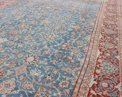Blue and gray antique Persian Malayer rug with all - over design and ornate borders, rug sus - 1803 - 93, country of origin / type: Iran / Malayer, circa 1910 This antique Persian Malayer rug was handwoven in the early 20th century (circa 1910) and be... - Keivan Woven ArtsSUS - 1803 - 93 - 9615Rug