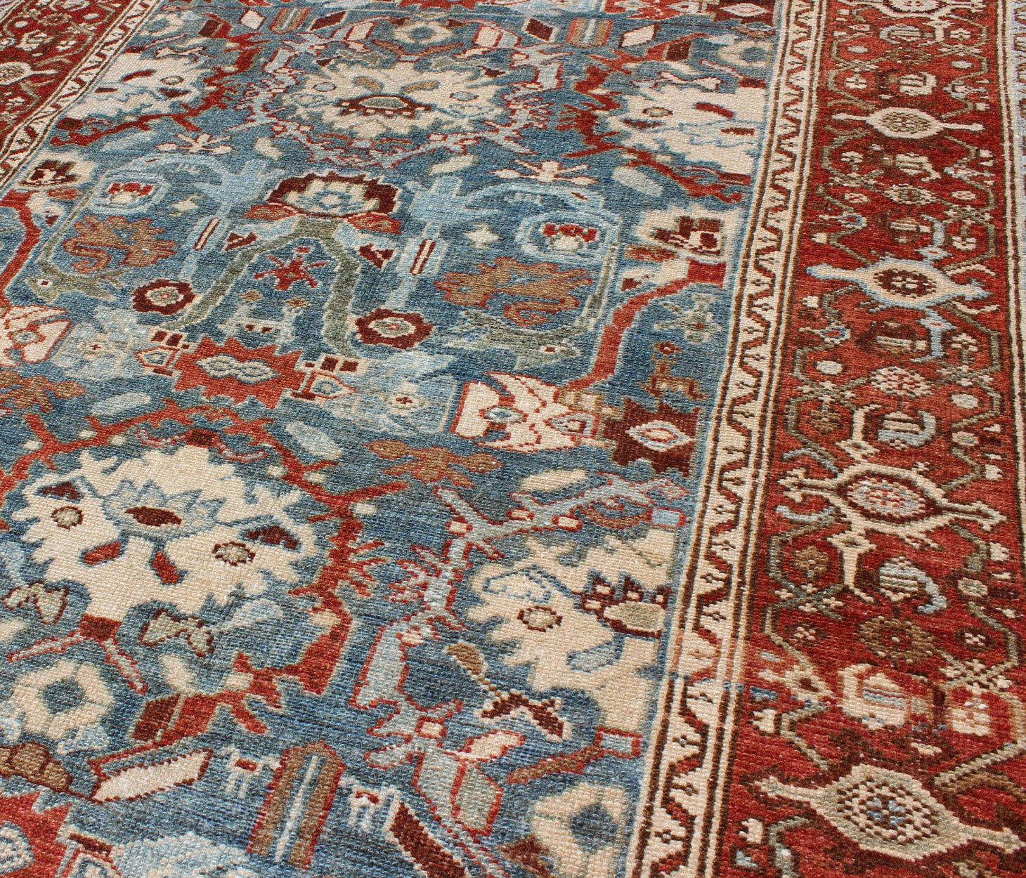 Colorful Antique Persian Malayer Rug With Expansive Blossom All - Over Design Red and blue floral design Persian Antique Malayer rug, Keivan Woven Arts / rug sus - 1807 - 243, country of origin / type: Iran / Malayer, circa 1920. This beautiful... - Keivan Woven ArtsSUS - 1807 - 243 - 10213Rug