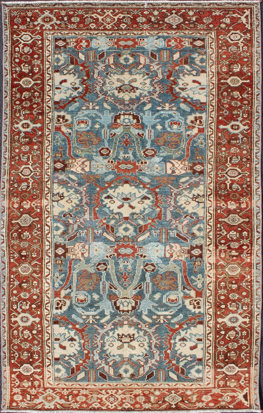 Colorful Antique Persian Malayer Rug With Expansive Blossom All - Over Design Red and blue floral design Persian Antique Malayer rug, Keivan Woven Arts / rug sus - 1807 - 243, country of origin / type: Iran / Malayer, circa 1920. This beautiful... - Keivan Woven ArtsSUS - 1807 - 243 - 10213
