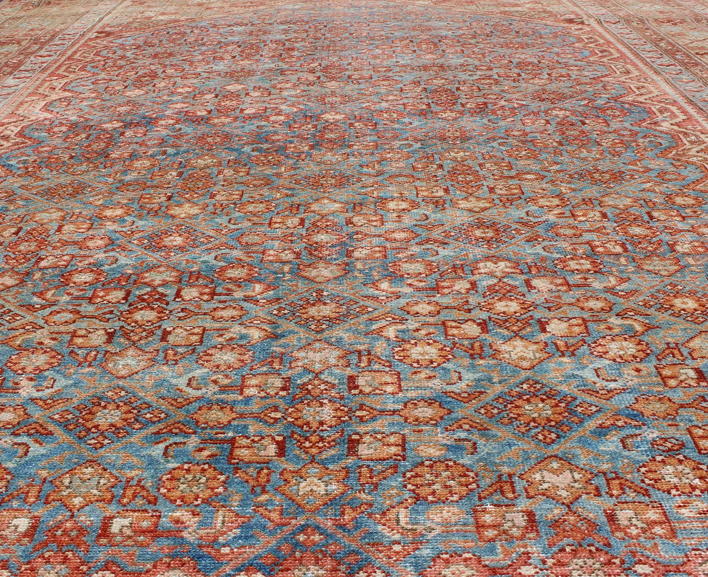 Blue Colored Large Antique Persian Malayer Rug with All - Over Design kwarugs Colorful antique Persian Malayer rug with all - over design in rust and blue. Keivan Woven Arts / rug sus - 1807 - 276, country of origin / type: Iran / Malayer, circa 1910. ... - Keivan Woven ArtsSUS - 1807 - 276 - 10147Rug