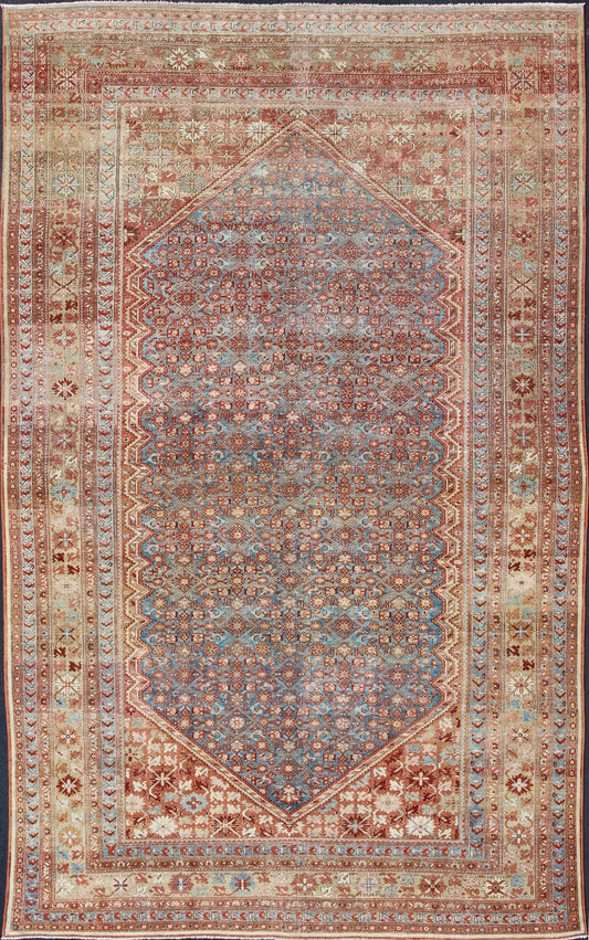 Blue Colored Large Antique Persian Malayer Rug with All - Over Design kwarugs Colorful antique Persian Malayer rug with all - over design in rust and blue. Keivan Woven Arts / rug sus - 1807 - 276, country of origin / type: Iran / Malayer, circa 1910. ... - Keivan Woven ArtsSUS - 1807 - 276 - 10147Rug