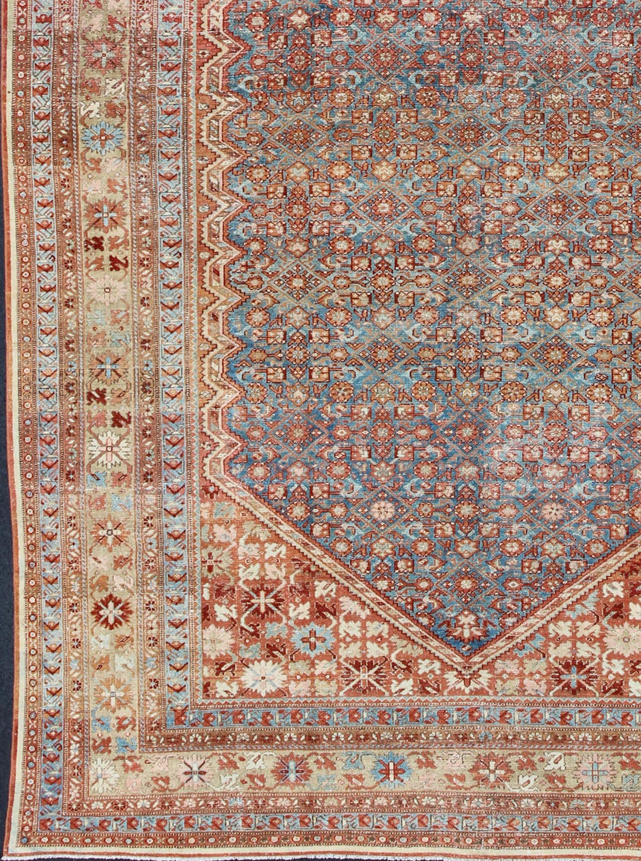 Blue Colored Large Antique Persian Malayer Rug with All - Over Design kwarugs Colorful antique Persian Malayer rug with all - over design in rust and blue. Keivan Woven Arts / rug sus - 1807 - 276, country of origin / type: Iran / Malayer, circa 1910. ... - Keivan Woven ArtsSUS - 1807 - 276 - 10147Rug