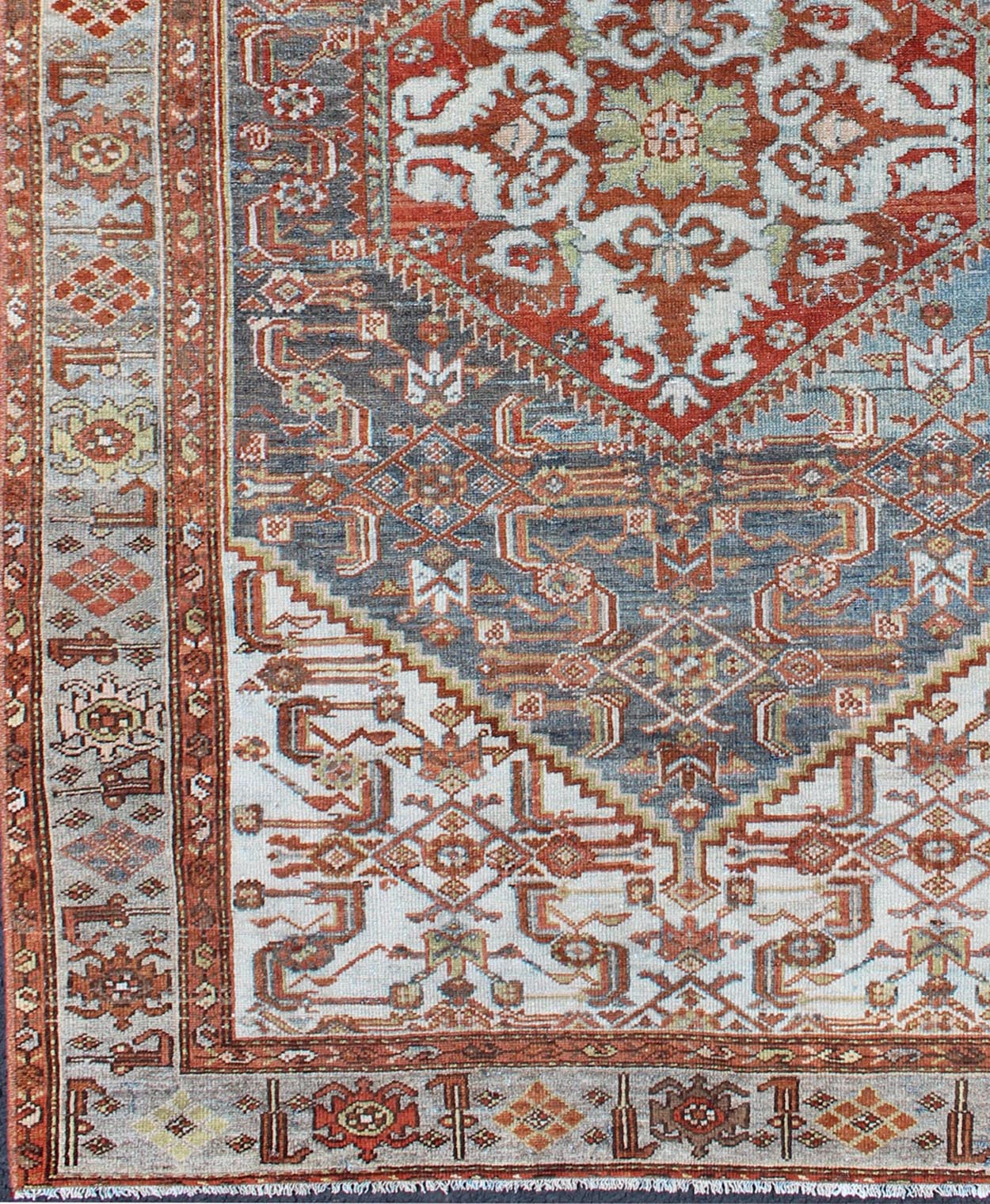 Persian antique Malayer rug with Medallion design in rich tones, Keivan Woven Arts / rug SUS - 1807 - 299, country of origin / type: Iran / Malayer, circa 1920. This beautiful antique early 20th century Persian Malayer carpet features a beautiful, o... - Keivan Woven ArtsSUS - 1807 - 299 - 10161Rug