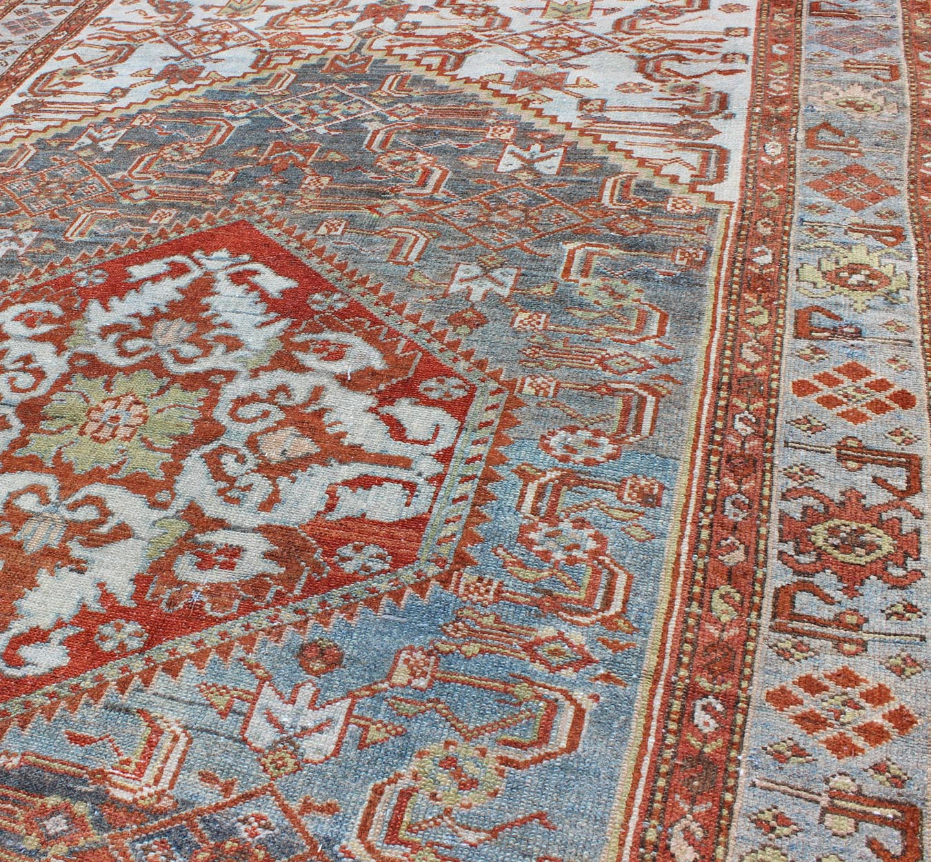 Persian antique Malayer rug with Medallion design in rich tones, Keivan Woven Arts / rug SUS - 1807 - 299, country of origin / type: Iran / Malayer, circa 1920. This beautiful antique early 20th century Persian Malayer carpet features a beautiful, o... - Keivan Woven ArtsSUS - 1807 - 299 - 10161Rug