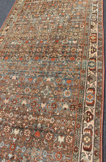 Antique Hand Knotted Malayer Long Runner With All - Over Geometric Herati Design Long Persian Runner with Geometric Motifs, Keivan Woven Arts / rug SUS - 1908 - 212, country of origin / type: Iran / Malayer, circa 1920 This long antique Persian... - Keivan Woven ArtsSUS - 1908 - 212 - 11533Rug