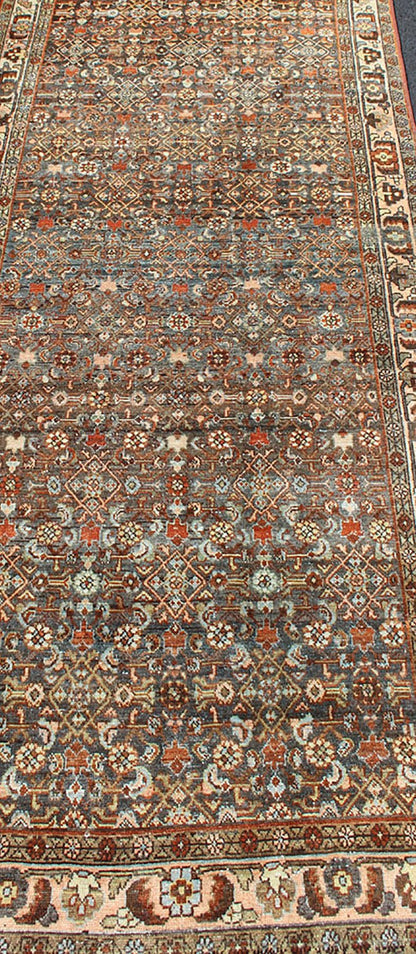 Antique Hand Knotted Malayer Long Runner With All - Over Geometric Herati Design Long Persian Runner with Geometric Motifs, Keivan Woven Arts / rug SUS - 1908 - 212, country of origin / type: Iran / Malayer, circa 1920 This long antique Persian... - Keivan Woven ArtsSUS - 1908 - 212 - 11533Rug
