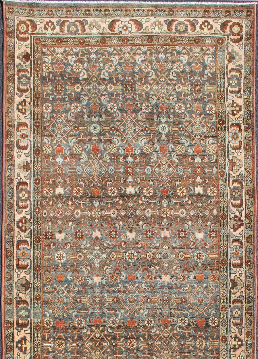 Antique Hand Knotted Malayer Long Runner With All - Over Geometric Herati Design Long Persian Runner with Geometric Motifs, Keivan Woven Arts / rug SUS - 1908 - 212, country of origin / type: Iran / Malayer, circa 1920 This long antique Persian... - Keivan Woven ArtsSUS - 1908 - 212 - 11533Rug