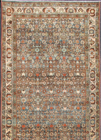 Antique Hand Knotted Malayer Long Runner With All - Over Geometric Herati Design Long Persian Runner with Geometric Motifs, Keivan Woven Arts / rug SUS - 1908 - 212, country of origin / type: Iran / Malayer, circa 1920 This long antique Persian... - Keivan Woven ArtsSUS - 1908 - 212 - 11533Rug