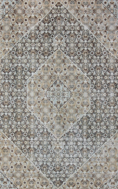 Antique Persian Tabriz Carpet With Geometric Diamond Design in Light Tones, Gray green, Gray,taupe, light blue, tan and brown Geometric Persian Tabriz rug, Keivan Woven Arts/ rug/ SUS - 1908 - 369, country of origin / type: Iran / Tabriz, circa 1920. ... - Keivan Woven ArtsSUS - 1908 - 369 - 11645Rug