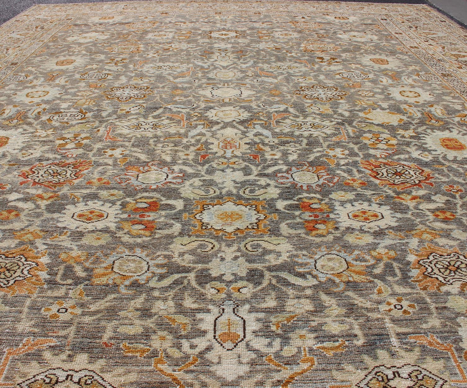 Large All - Over Gray and Orange Persian Malayer Rug with All - Over Floral Design Grey tones antique Malayer rug from Persia with floral design, rug SUS - 2002 - 715, country of origin / type: Iran / Malayer, circa 1920. This beautiful antique ... - Keivan Woven ArtsSUS - 2002 - 715 - 12705Rug