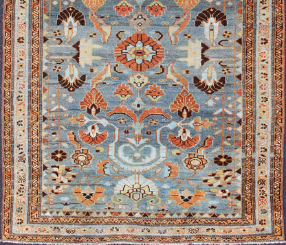 Antique Persian Malayer Rug with A Blue Field and Stylized Floral Design Antique Persian Malayer rug with blue field and stylized floral design, rug SUS - 2007 - 218, country of origin / type: Iran / Malayer, circa 1930 This antique Persian M... - Keivan Woven ArtsSUS - 2007 - 218 - 13040Rug