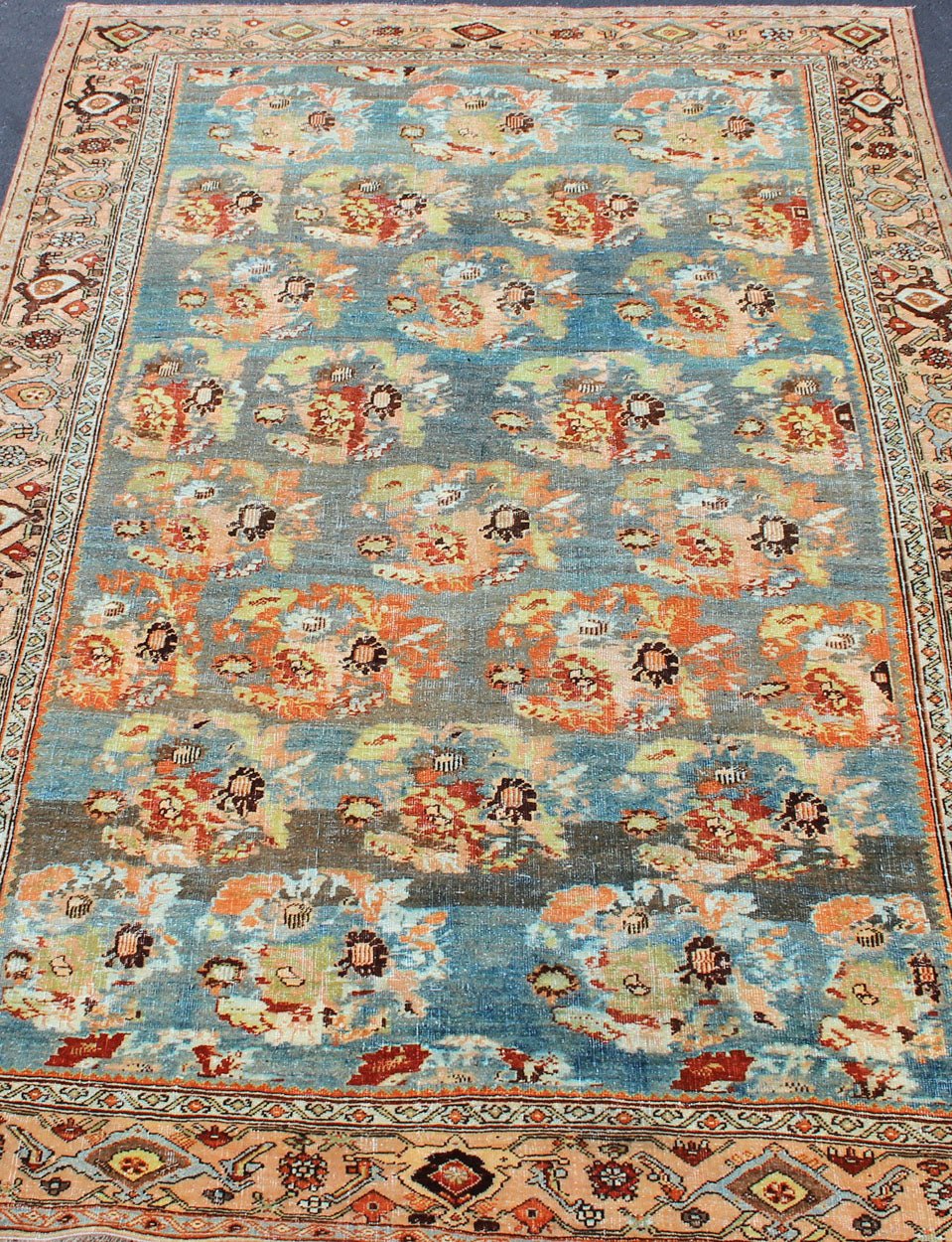 Antique Persian Bidjar Rug with Blossoming Floral Design in Blue and Red Ornate flower design Bidjar antique Persian rug in a variety of colors, rug SUS - 2007 - 247, country of origin / type: Iran / Bidjar, circa 1910 This magnificent Bidjar... - Keivan Woven ArtsSUS - 2007 - 247 - 13048Rug