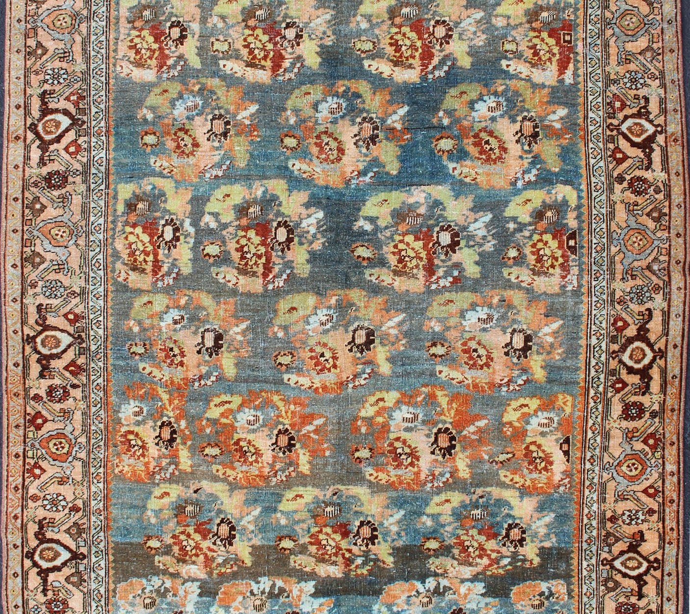 Antique Persian Bidjar Rug with Blossoming Floral Design in Blue and Red Ornate flower design Bidjar antique Persian rug in a variety of colors, rug SUS - 2007 - 247, country of origin / type: Iran / Bidjar, circa 1910 This magnificent Bidjar... - Keivan Woven ArtsSUS - 2007 - 247 - 13048Rug